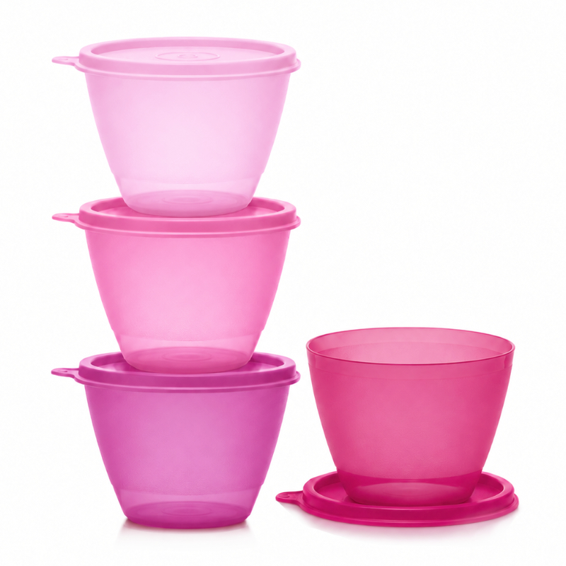 Tupperware Bewaarbakjes 380 ml roze bewaarkommen koelkastkommen bakjes met deksel
